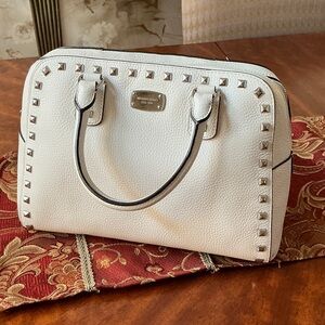 MK White Studded Handbag